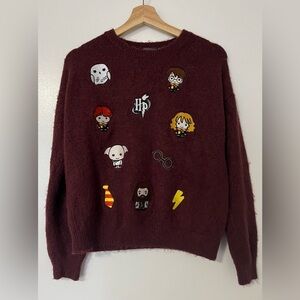 Harry Potter embroidered burgundy sweater size small women